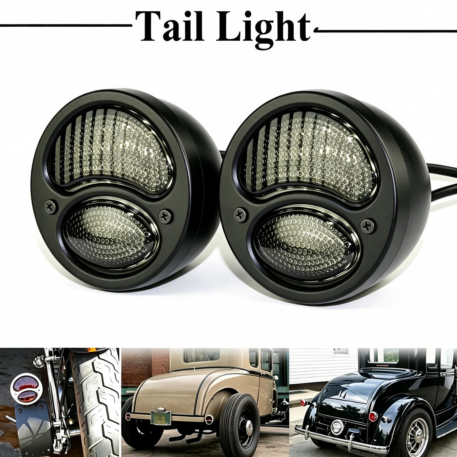 2x Vintage LED Custom Hot Rat Street Rod Tail Lights Turn Signals for Ford Model