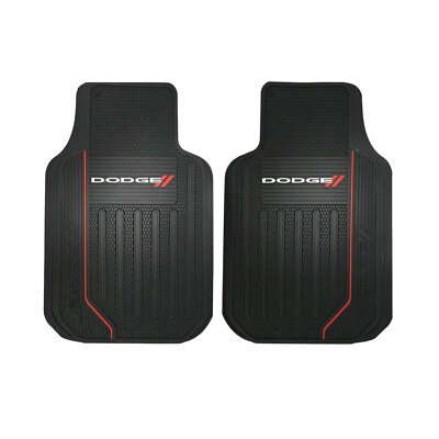 New Dodge Elite Series Logo Car Truck Front Back Rubber Floor Mats Chrome Emblem