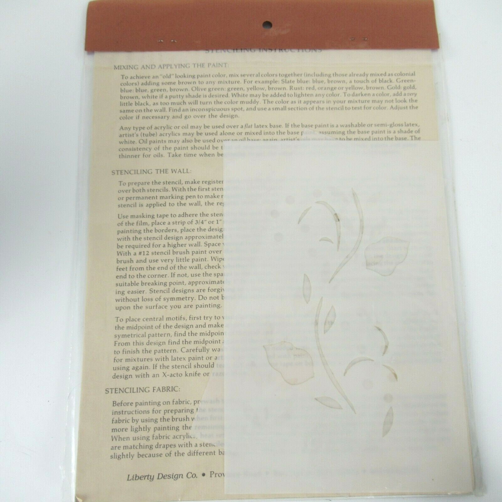 Vtg Liberty Design Early American Motif Stencil Acorn Vine Borders Farm Rustic