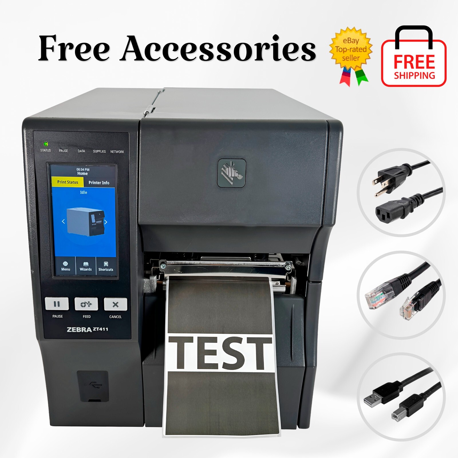 TESTED Zebra ZT411 Industrial Thermal Transfer Label Printer 300