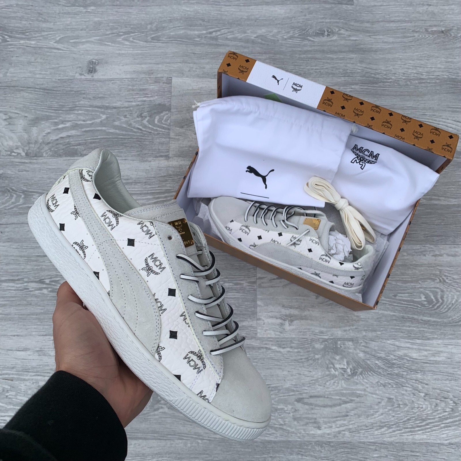 Puma Suede Classic x MCM Low Trainers Sneakers - White [366299 02] | eBay UK