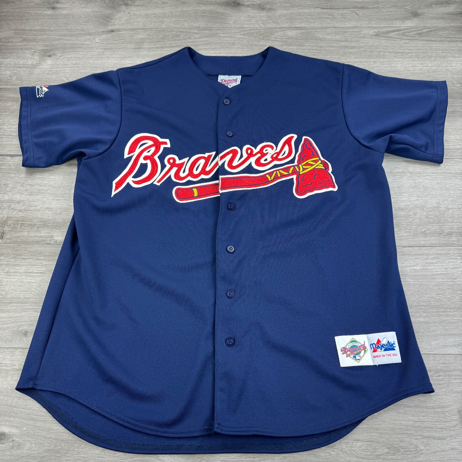 アトランタ ブレーブス　スタジャン　XXL　Majestic　ネイビー　MLB アトランタ ブレーブス スタジャン XXL Majestic ネイビー MLB