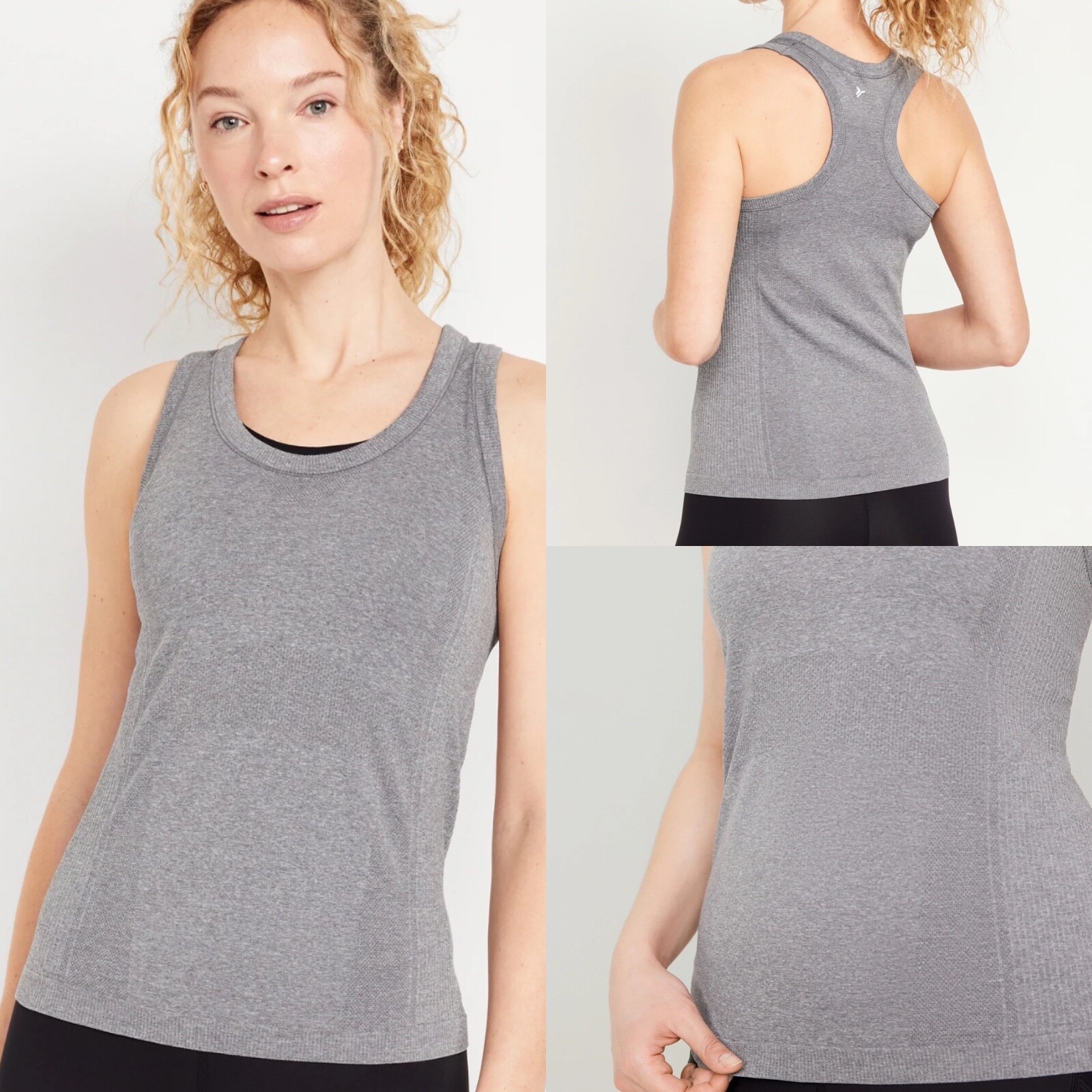 Old Navy Women's Fluid Seamless Tank Top Heather Gray Size