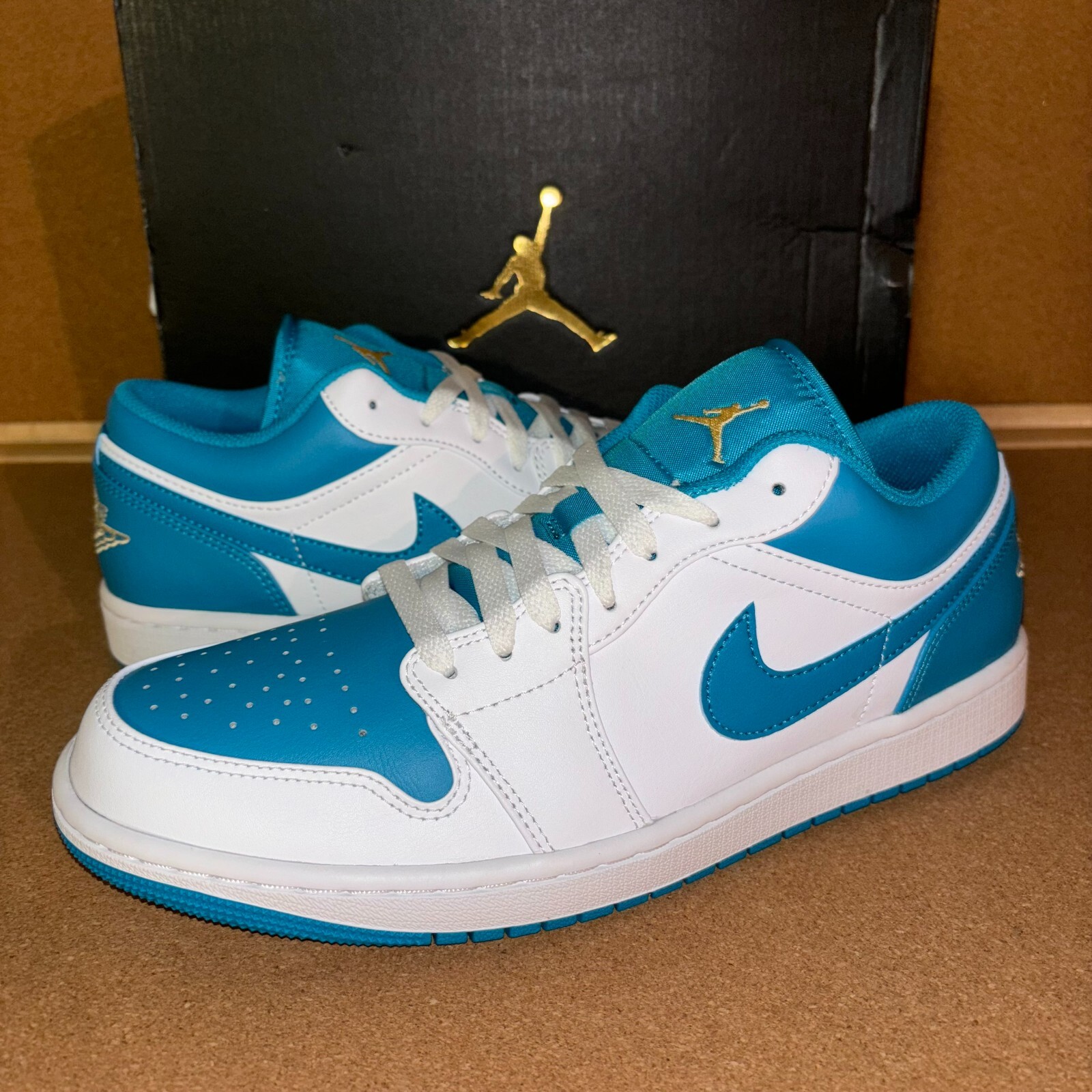 Nike Air Jordan 1 Low Aquatone Size 9-12 Celestial Gold