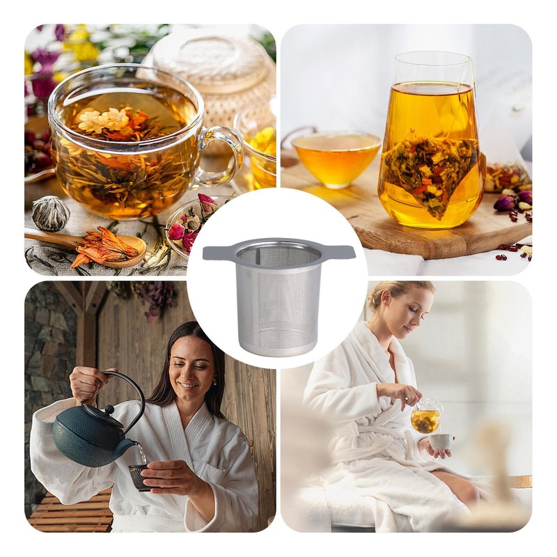 Tea Infuser with Lid Mesh Stainless Steel Metal Cup Strainer Loose Leaf Filter