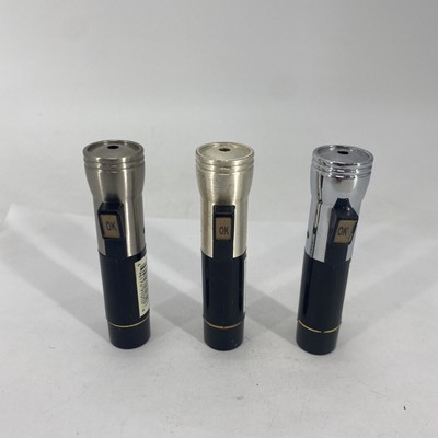 LOT OF 3 Novelty Z Best Refillable Butane Pocket Lighter Flashlight Shaped (80)