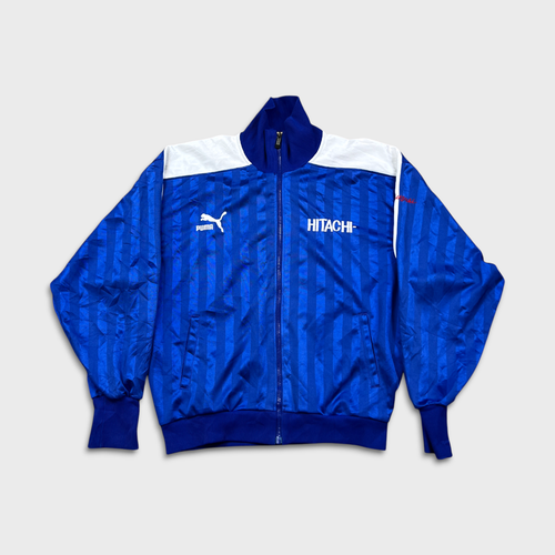 Vintage Puma Track Jacket Mens Medium Blue Hitachi Full Zip