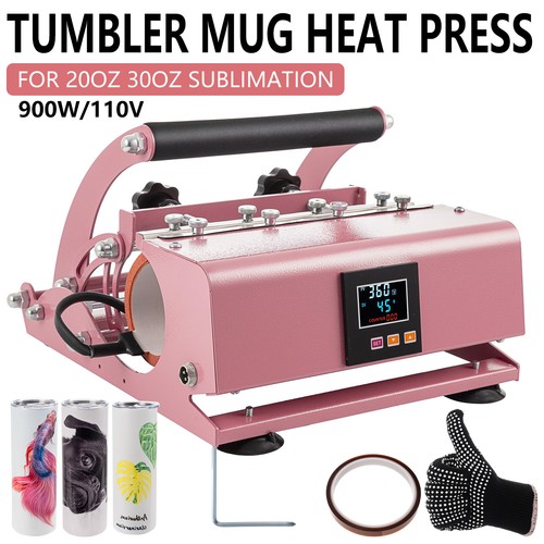 11-30 OZ Tumbler Heat Press Machine Pink Mug Cup Heat Transfer Sublimation Print