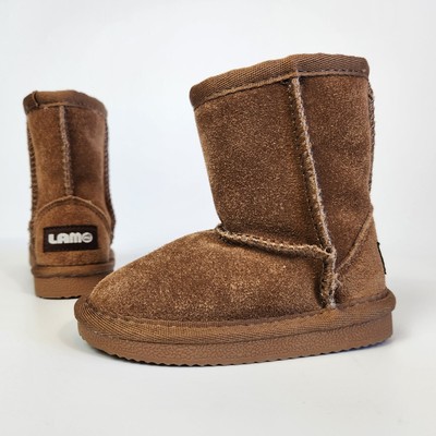 Lamo Boots Toddler Girls Size 6 Brown Suede Boots Faux Fur Lining Winter Boots