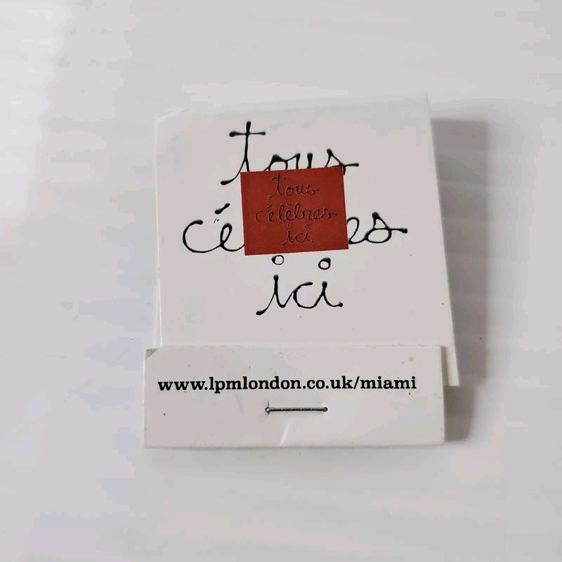 Tour Celelnes Iei Matchbook La Petite Mansion Miami Florida Vintage