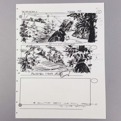 Escape from L.A. Storyboard Snake Plissken Steps Aside Gunfire Scene 70 COA