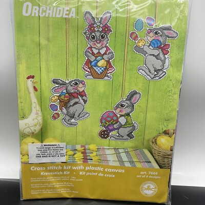 Vintage Orchidea Easter Ornaments Counted Cross-Stitch Kit Art 7666 Set Of 4