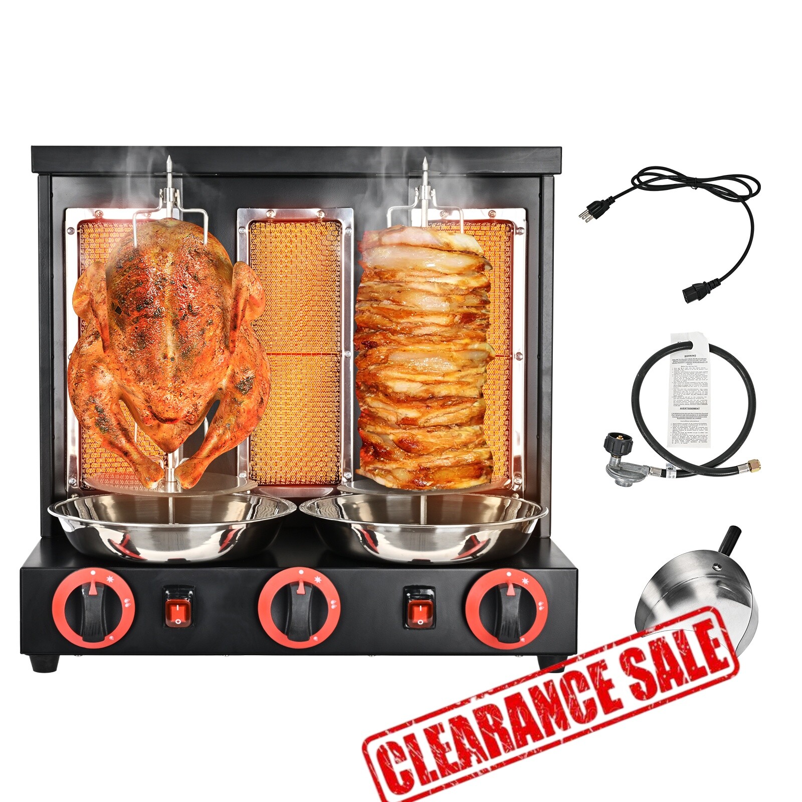 Electric Gyro Machine Vertical Broiler Rotisserie Shawarma