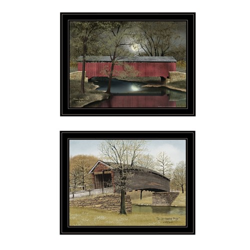 Набор из двух настенных рисунков Bridge Collection I 2 в черной рамке