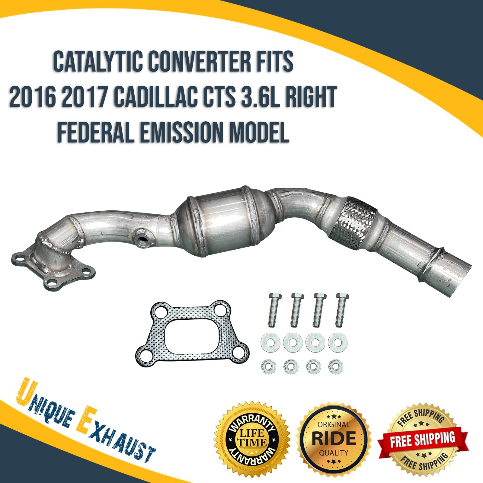 Right Catalytic Converter Fits 2016 2017 Cadillac CTS 3.6L FEDERAL EMISSIONMODEL