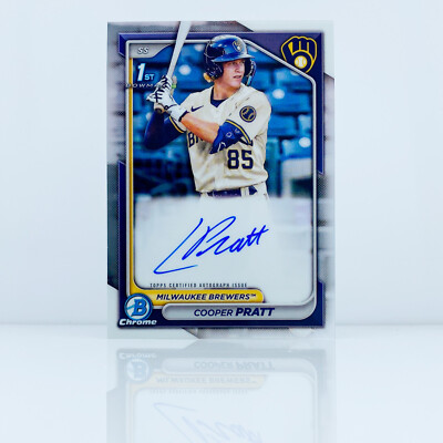 Cooper Pratt 2024 Bowman Chrome 1st Bowman Auto - Brewers