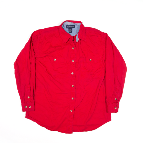 MOUNTAIN LAND Mens Plain Shirt Red Long Sleeve S - Picture 1 of 6