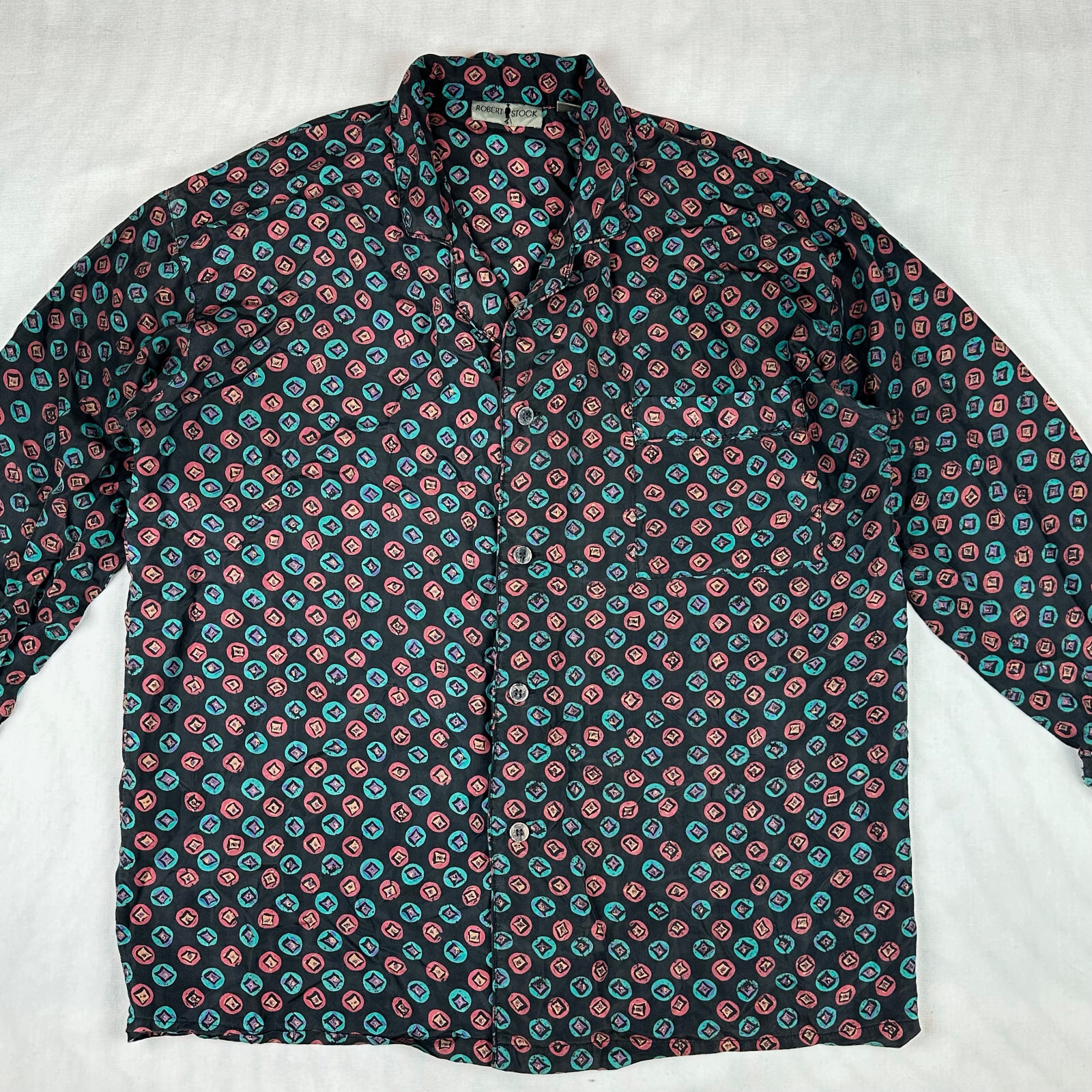 ＜6(ROKU)＞NYLON SILK ROUND PRINT SHIRT 6(ROKU)＞NYLON SILK ROUND PRINT SHIRT