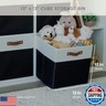 OrganiHaus 13x13 Cube Fabric Storage Bins Set of 4, Fabric Storage Cubes w/ Vegan Handles, 13 inch Collapsible Bins for Clothes and Toy Organizer, Cubbies Organizer, 13x13 Basket for Decor - Black/White