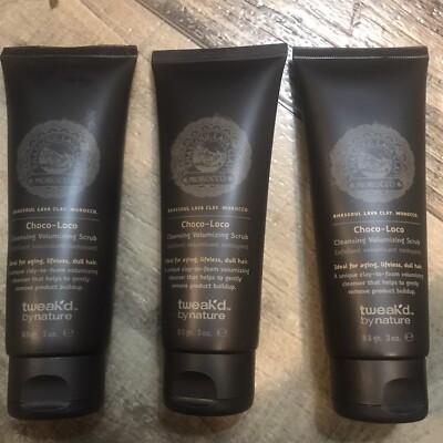 Tweak'd By Nature Cleansing Volumizing Hair Scrub Choco-Loco 3 oz  Lot Of 3 