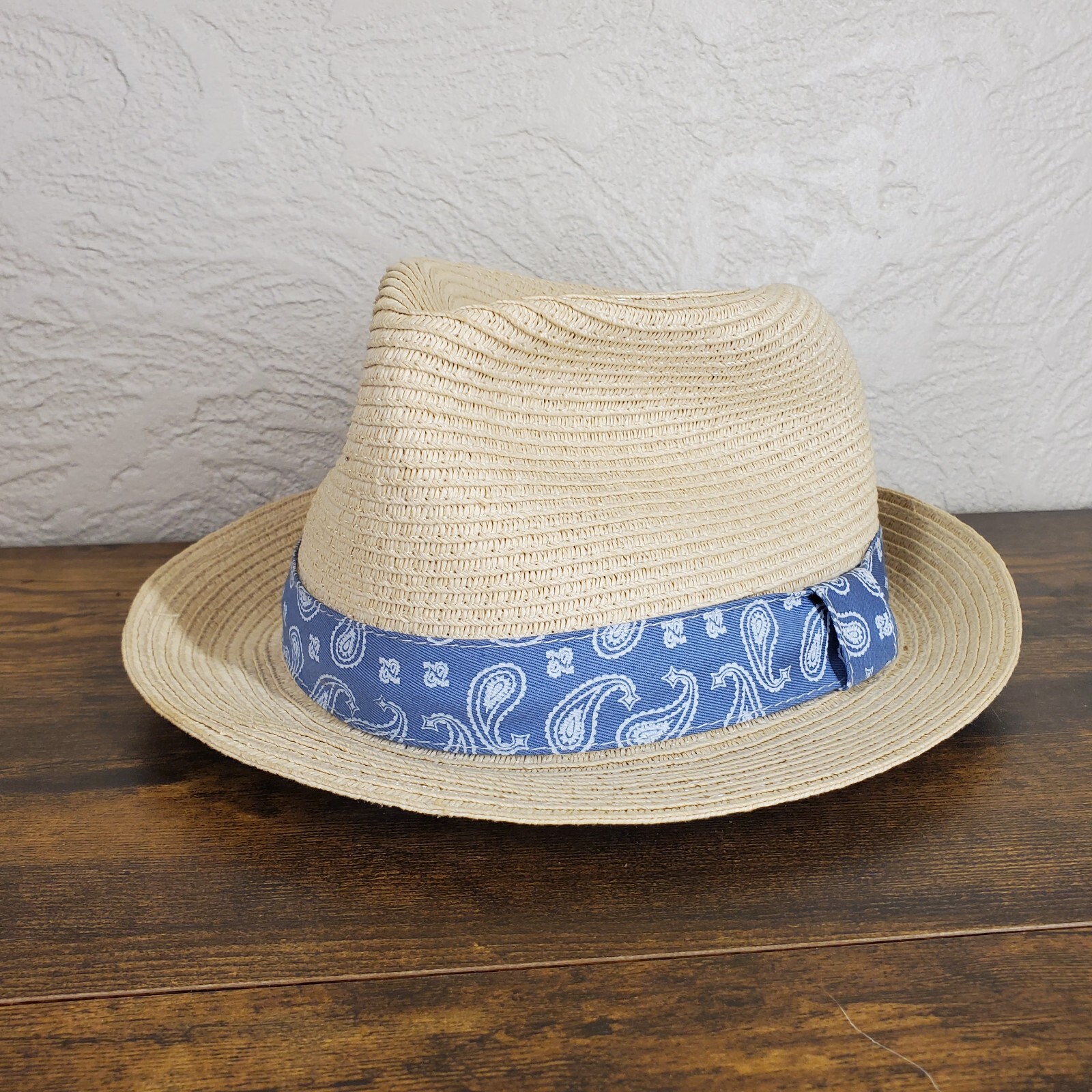 Daniel Cremieux Mens Fedora Hat Woven Paisley Band Paper