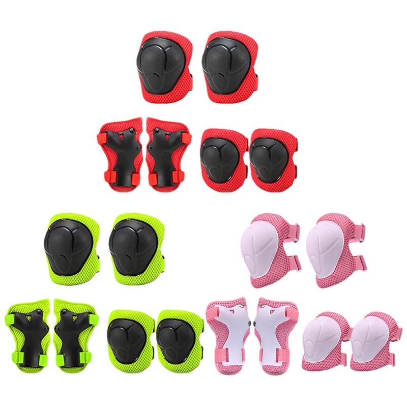 6PCS Kids Cycling Roller Bike Skate Skating KNEE ELBOW WRIST Safety Gear Pads