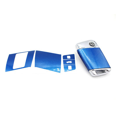 Blau Metallic Folie Schlüssel VW D Schlüsselfolie Sticker Design Aufkleber K143