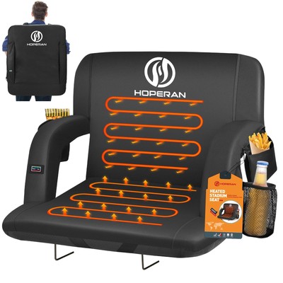HOPERAN 25'' Heated Stadium Seats for Bleachers with Back Support, 3 Levels He...