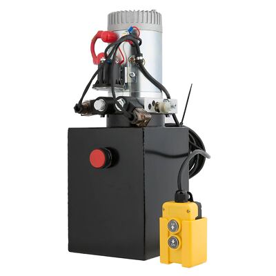 8 Quart Double Acting Hydraulic Pump Dump Trailer Power Unit DC 12V Unit Pack