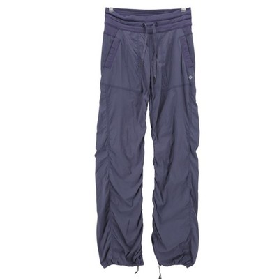 LULULEMON Blue Dance Studio Pants Cinch Cuff Full Length UNLINED Size 4