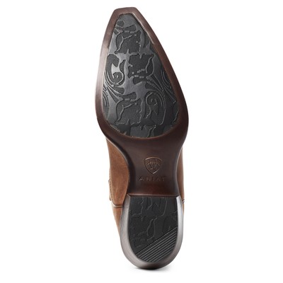 Pre-owned Ariat Ladies Heritage Elastic Calf Brown Snip Toe Boots 10036047