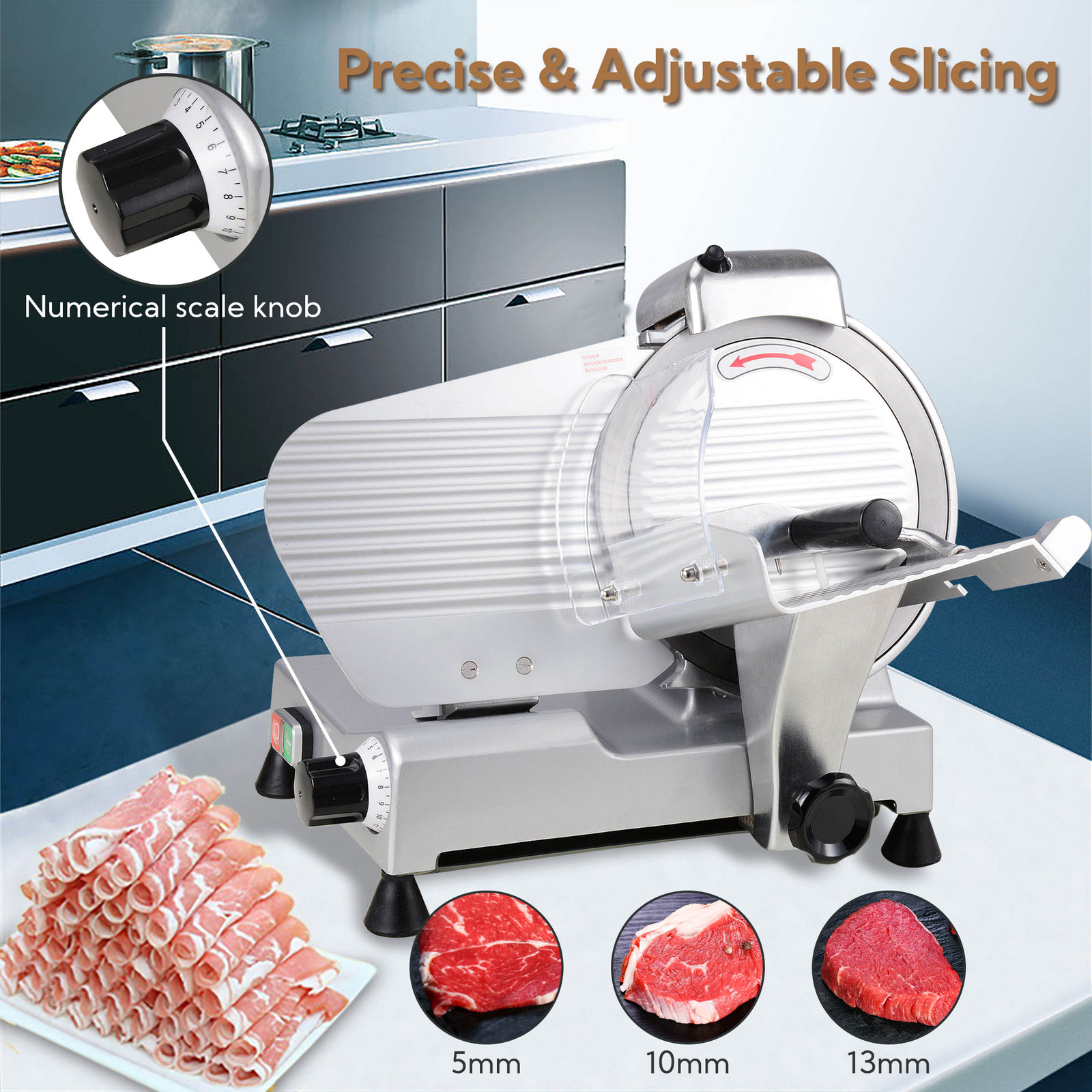 10 Inch Meat Slicer 240W Powerful Meat Slicer