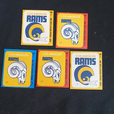 (5) 1978 Fleer Team Sticker Los Angeles Rams red and blue variation RARE NM