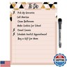 Dry Erase to Do List Vinyl Whiteboard Sticker Decal by Glassboard Studio | Removable and Reusable | Magnetic Fine-Tip Marker Included (9 x 12 inches, Rose and Gold)