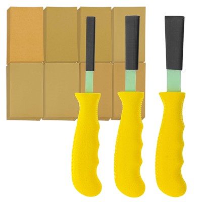 3 Dura-Gold Contour Radius Hand Sanding File Block Sticks, Hook & Loop Sandpaper