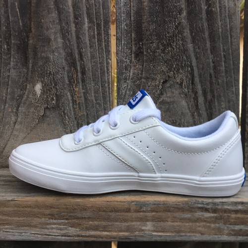 Keds Girls School Shoes Riley White Leather