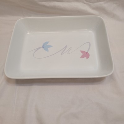 Studio Nova 13'' Rectangular Dish Bake & Serve Double Up Pastel Floral Leaf 80s