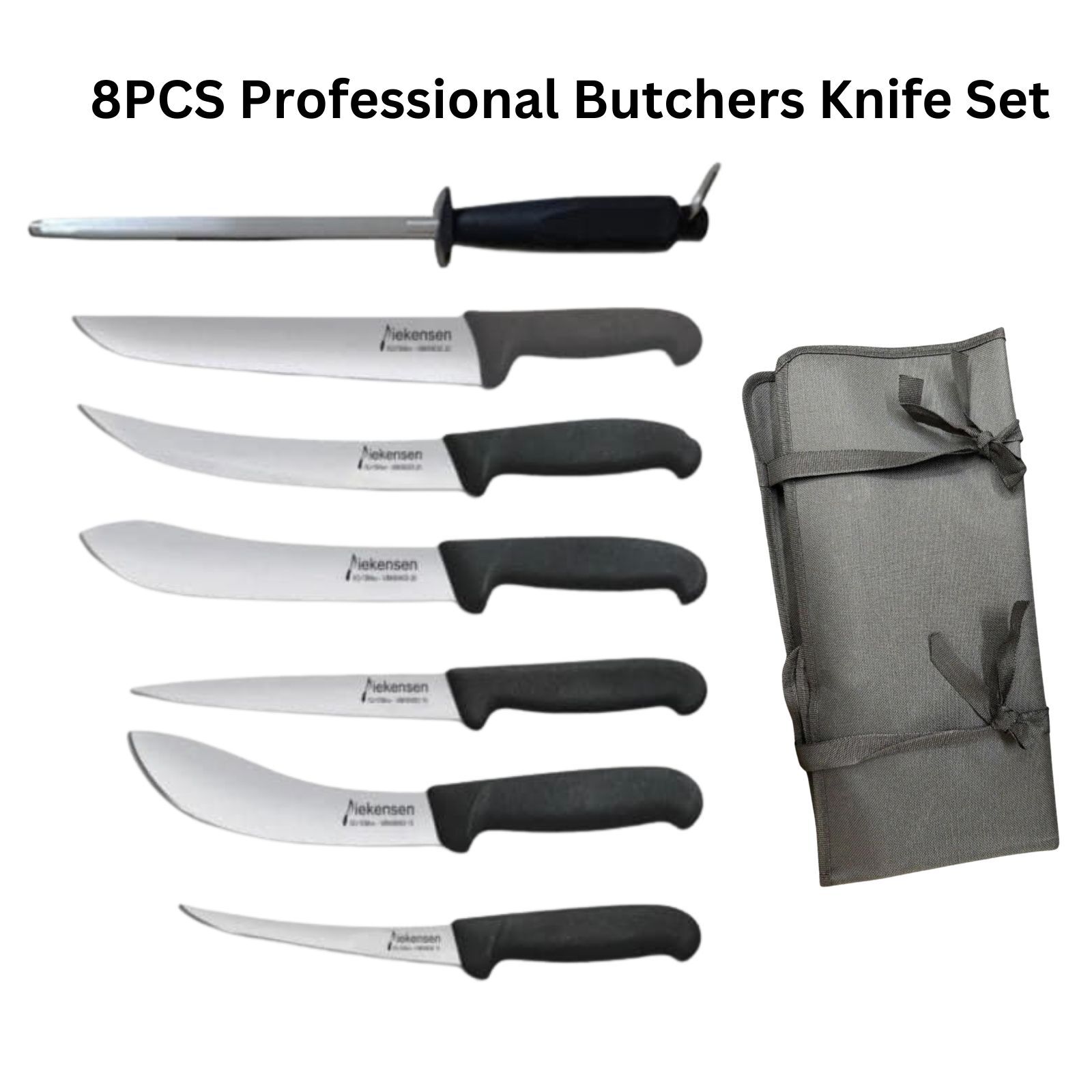 NEW DIEKENSEN 8PCS Knife Set Boning Skinning Sticking Butcher Breaking Steel