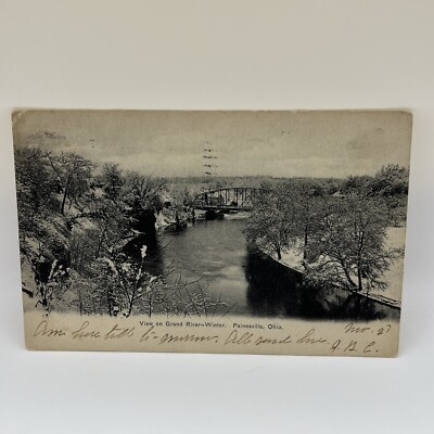View on Grand River, Painesville, Ohio in Winter
