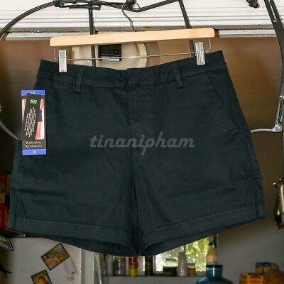 BLACK, WHITE, BROWN, Banana Republic Women's Chino Shorts
