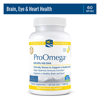 Nordic Naturals ProOmega Soft Gels - Concentrated Omega-3 Fish Oil, 60 Count