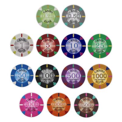 300 Casino Elite Clay Poker Chips - 14 Gram - Pick Your Denominations
