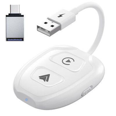 Wireless USB CarPlay Adapter Dongle For Apple iOS or Android Auto Car Navigation