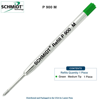 Schmidt P900 Green Medium Nib Parker Style Ballpoint Refill
