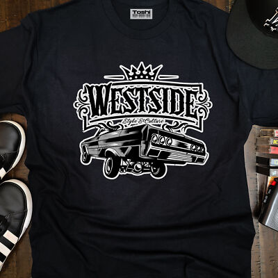 Westside Lowrider Tee Unisex Adult T-Shirt Westcoast Hip Hop Rap Old School Tee