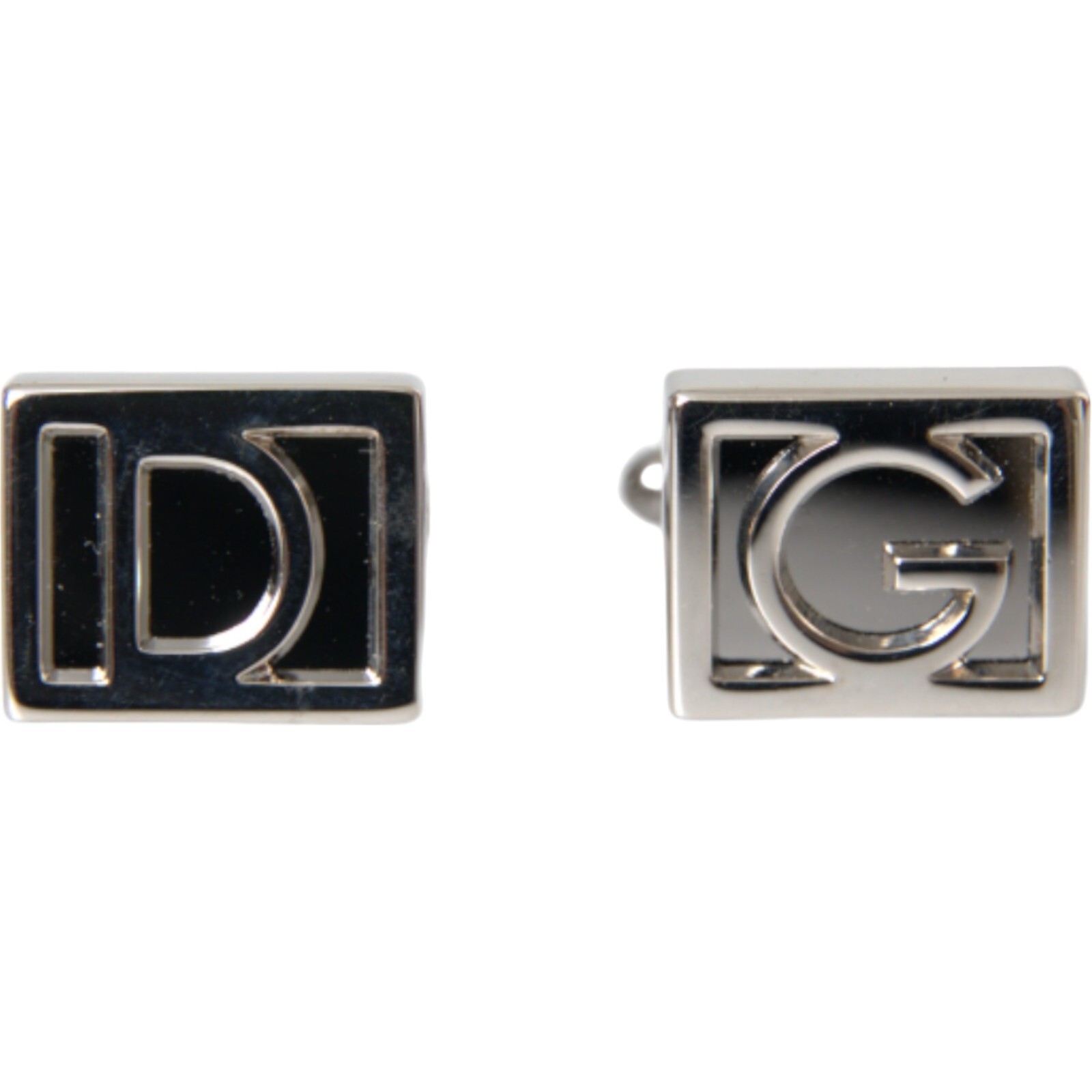 DOLCE & GABBANA Cufflinks Silver Plated Metal Brass DG Logo DOLCE & GABBANA Cufflinks Silver Plated Metal Brass DG Logo