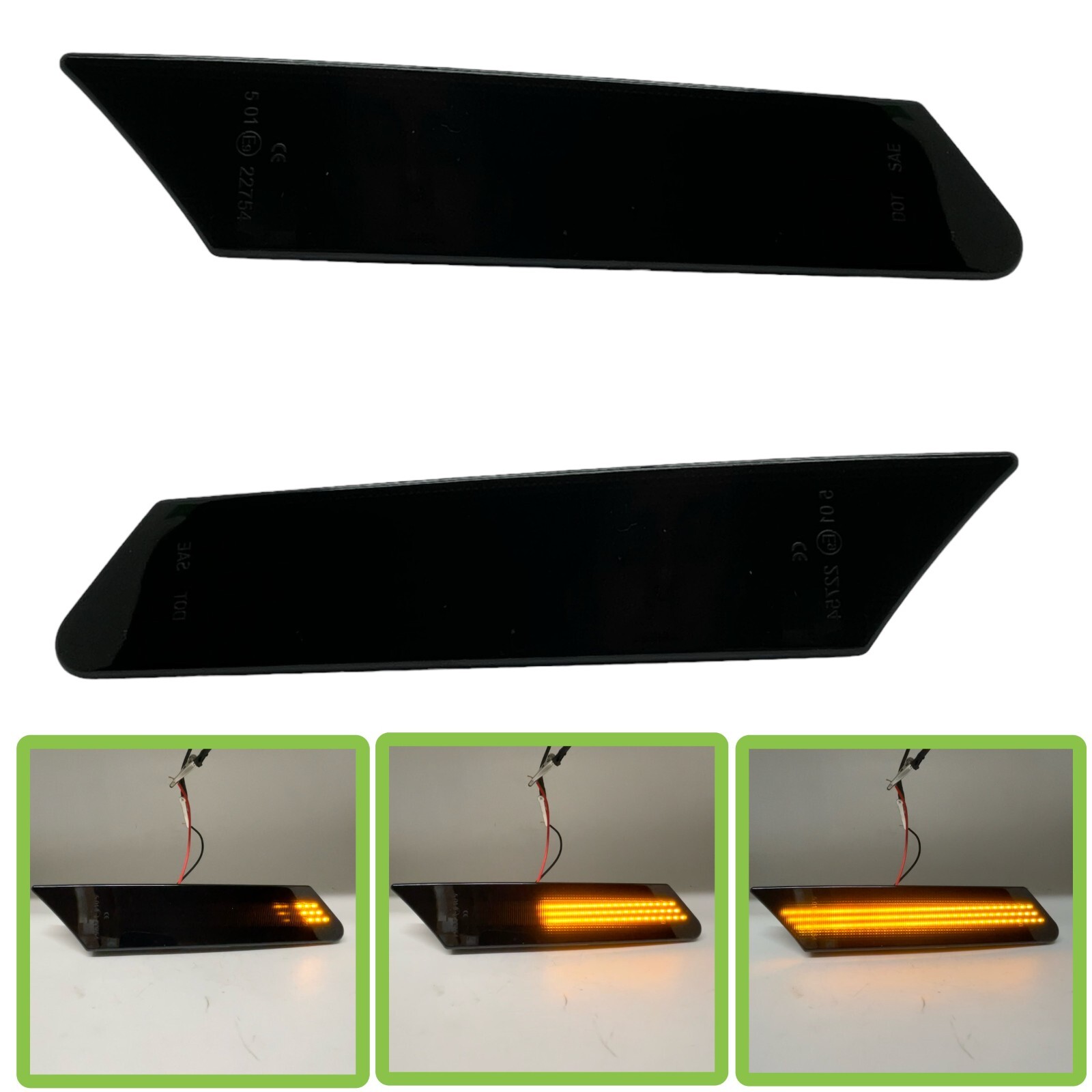 ライトセーバー Pair Smoked Dynamic sequential LED side repeater markers for