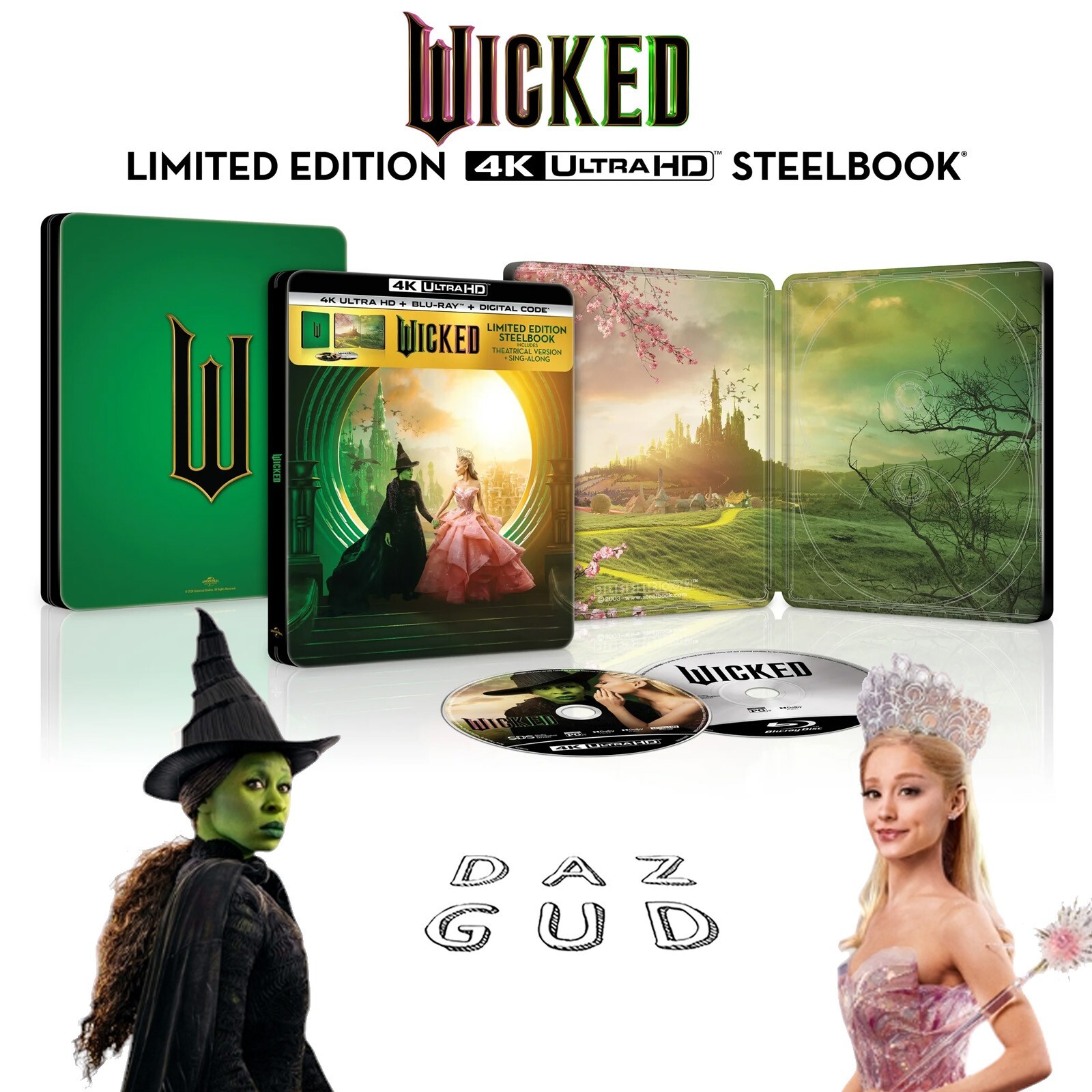 NEW Wicked (Limited Edition Steelbook) 4K Ultra HD + Blu-Ray