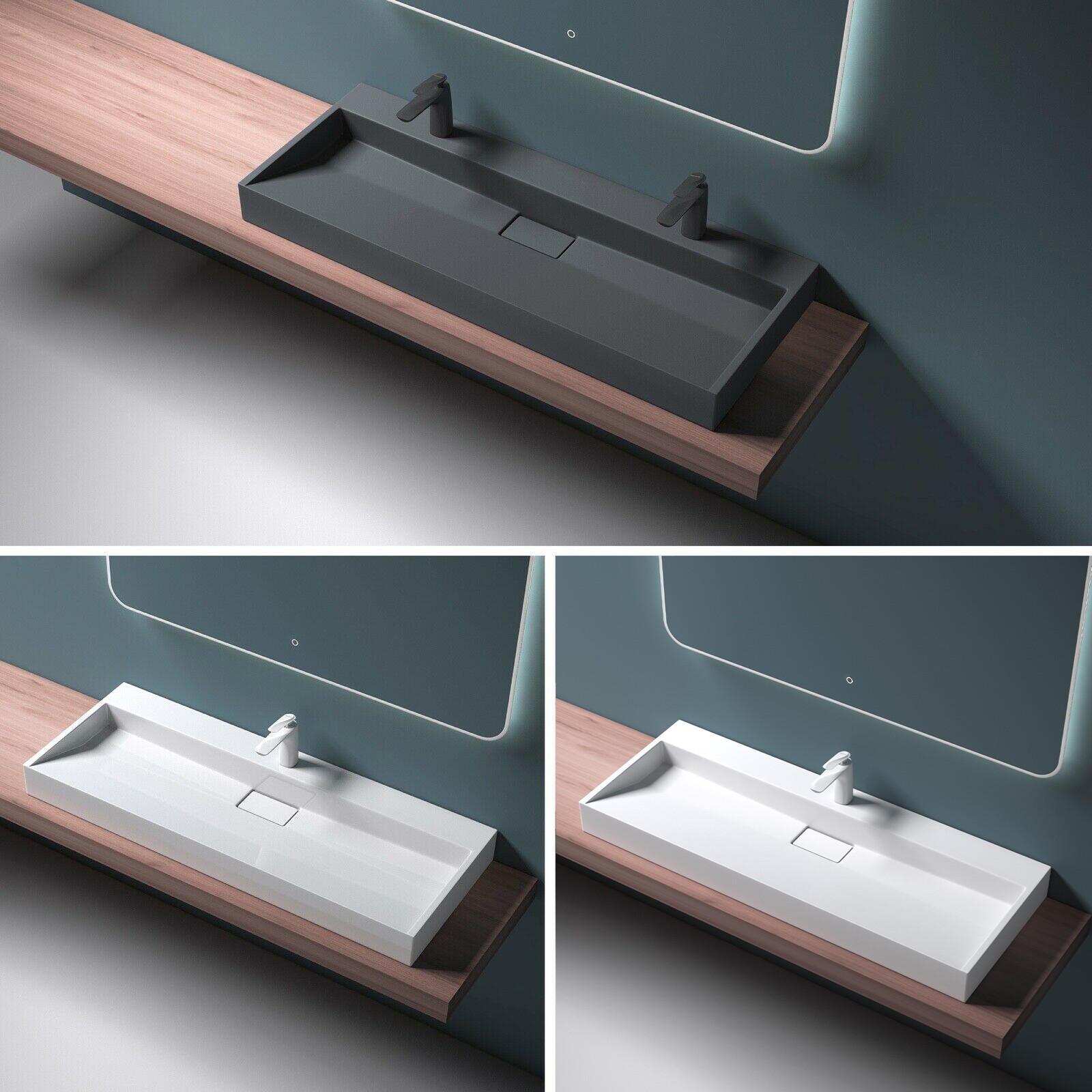 Design Gussmarmor Mineralguss Aufsatzwaschbecken Hängewaschbecken Waschtisch