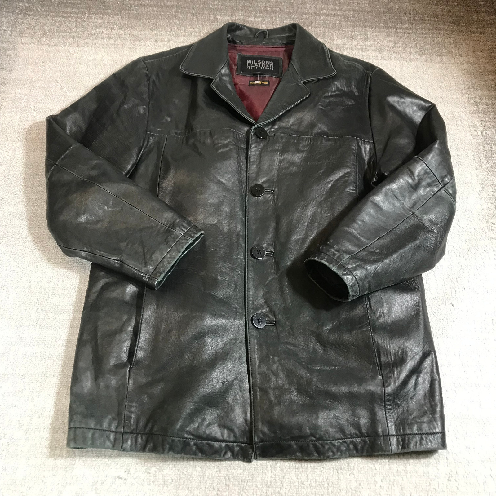 ジャケット・アウター wilsons Vintage Wilson Leather Jacket Mens Medium Button Moto Biker